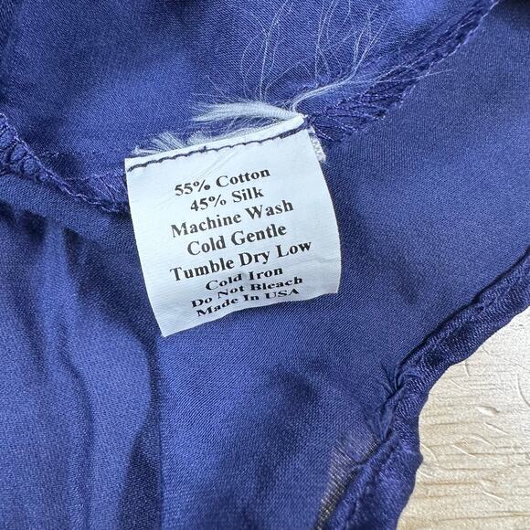 Everyday Ritual Isabelle Babydoll Nightgown Cotton Silk Blend Blue Women's Sz XL - Picture 5 of 7